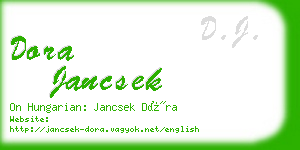 dora jancsek business card